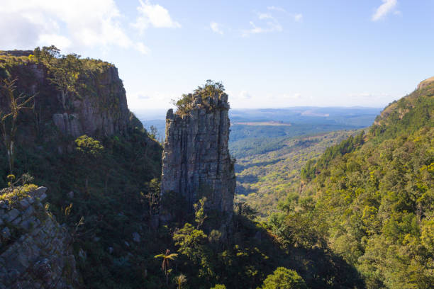 Blyde River Canyon panorama. The Pinnacle rock, famous landmark. South african landscape, Africa