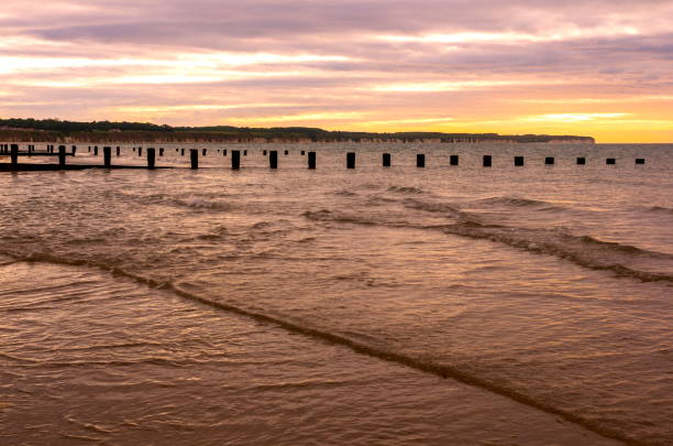 Bridlington North Beach e Flamborough Head - foto stock