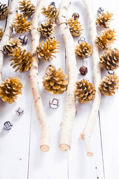 istock Golden cones Christmas decoration 697664250