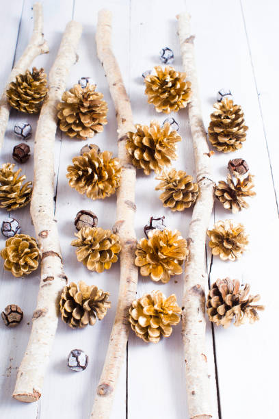 istock Golden cones Christmas decoration 697664850