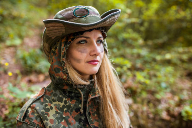 istock Woman in military 697671410