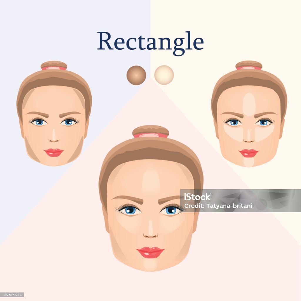 Rectangular Human Face Correction For Rectangular Face Stock Illustration - Download Image Now ...