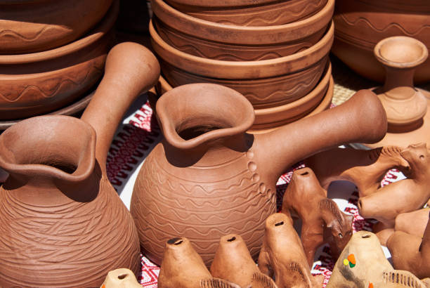 istock Monochrome ceramic handmade turk in natural sunlight 697678600