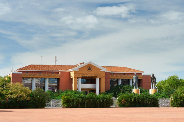 Brasilia, Brazil - May 1, 2003: Catetinho was the first official residence of Brazil's president Juscelino Kubitschek (1956 to 1961) at the new Federal District when Brazil's new Capital, Brasília, was built. This simple building made of wood was projected by the brazilian architect Oscar Niemeyer and was built in only 10 days.