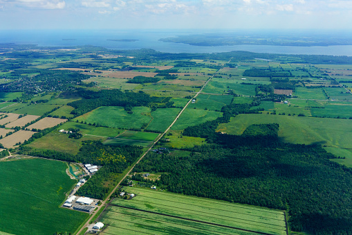 Aerial townscape Milton Ontario, Canada
