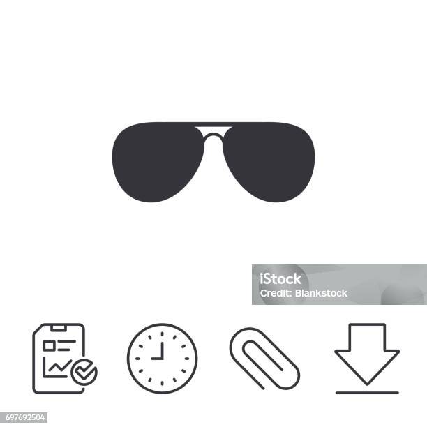 Sonnenbrille Im Fliegerstil Mit Schildsymbol Pilotengläsern Stock Vektor Art und mehr Bilder von Sonnenbrille