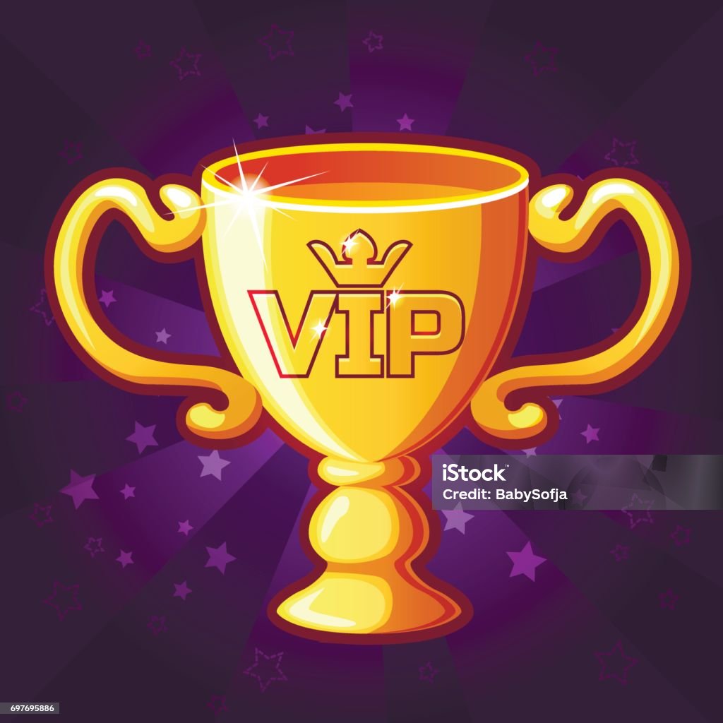 Vip Cup Vector Golden Vip Trophy Cup Stock Illustration - Download Image Now ...