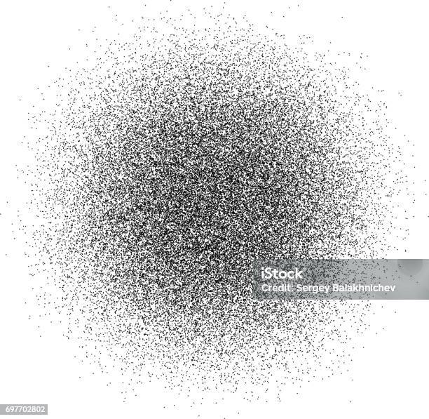 Abstract Black Dust Of Round Shape Isolated On White Background Spraying Of Fine Particles Vector Illustration Eps 8 Stock Illustration - Download Image Now