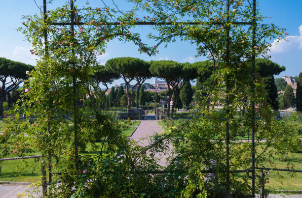 On the Aventino hill in the center of Rome; open during the spring and summer, hosts many species of roses.