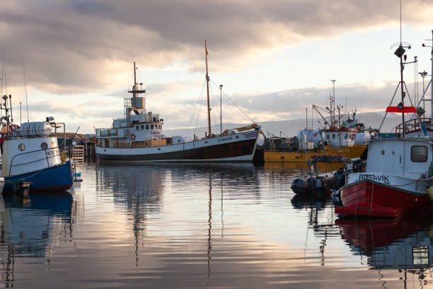 istock Ships in an Icelandic harbour. 697726568