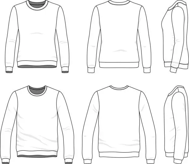 Vector illustration of Set of sweatshirts.