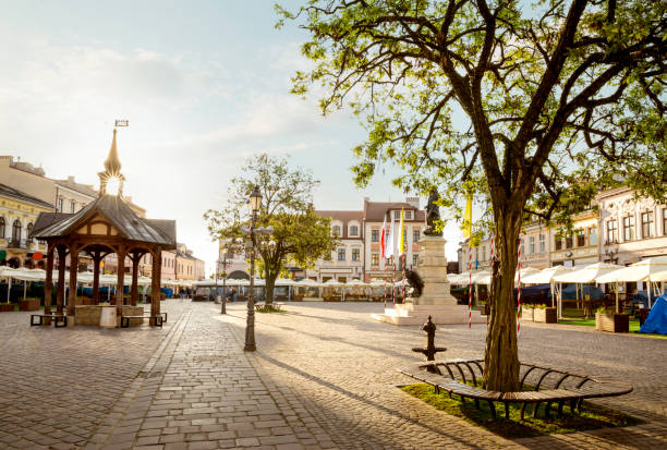 Town square in Rzeszow, Poland stock photo