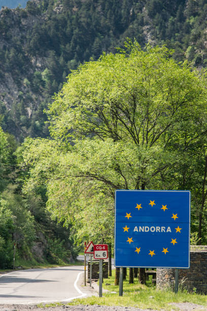 istock Andorra sign on border crossing 697749638