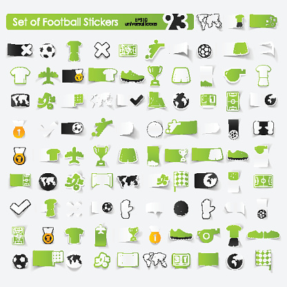 Football Sticker Pattern Set Of Football Stickers Stock Illustration - Download Image Now ...