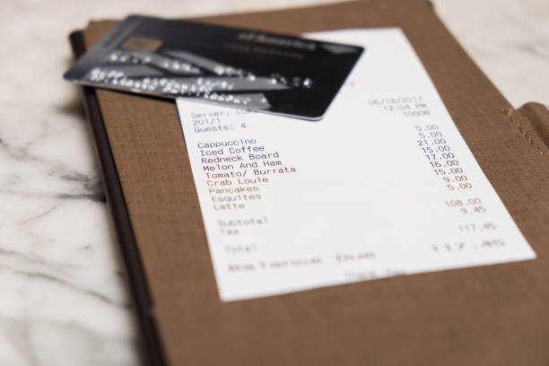istock Restaurant Bill with Credit Card 697756742