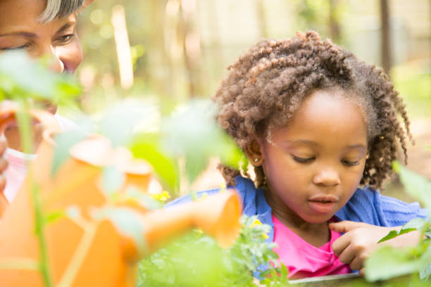 istock Grandmother and child gardening outdoors in spring. 697769666