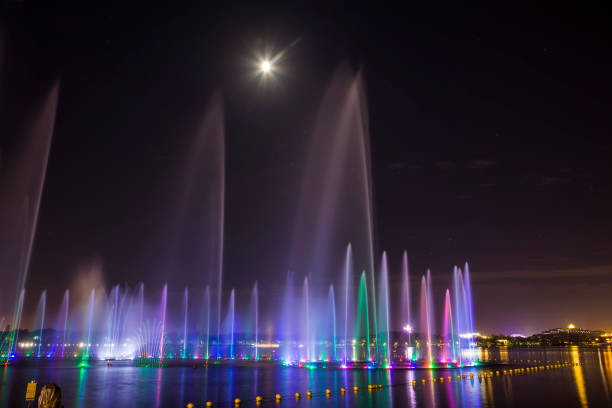 istock Music fountain at night 697780740