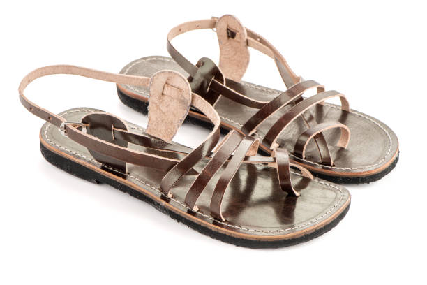 istock Leather women sandals 697788140