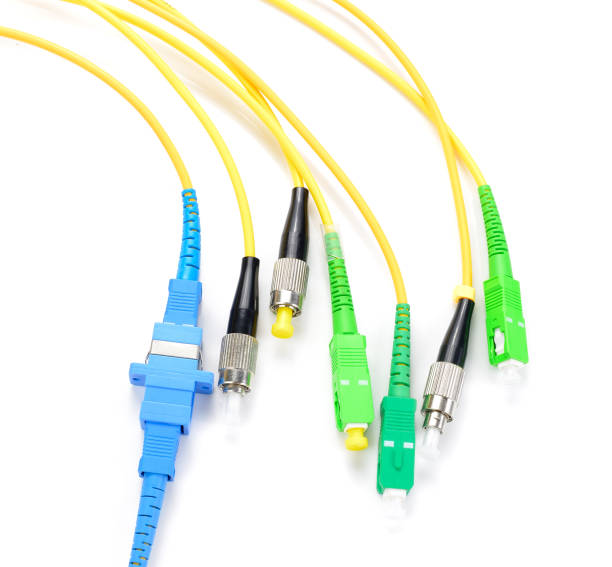 istock Fiber optic connectors, used fiber optic cables which is responsible for transmitting data at larger distances 697788836