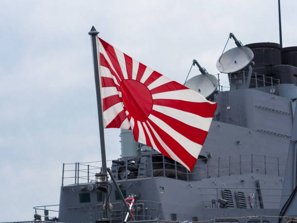 rising sun bandeira - japanese military - fotografias e filmes do acervo
