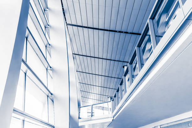istock Modern airport departure architecture 697795290
