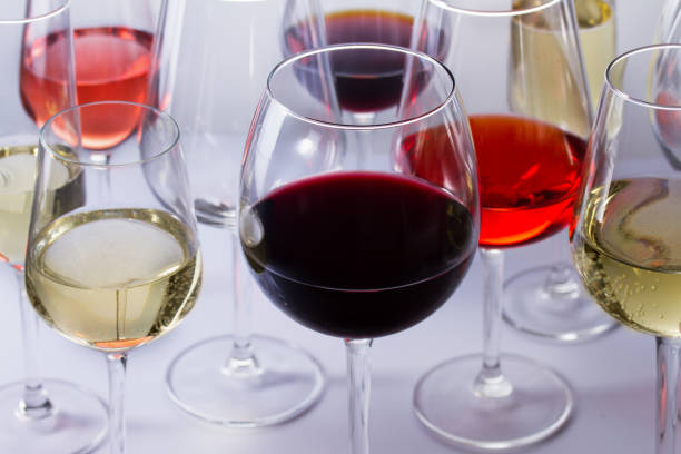 istock Set of glasses with wine 697798166