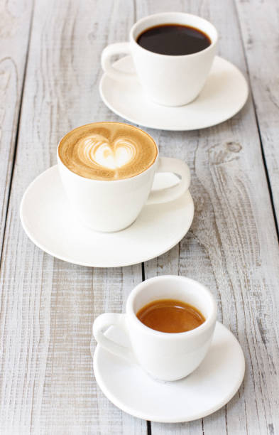istock The espresso coffee and latte in white 697801208