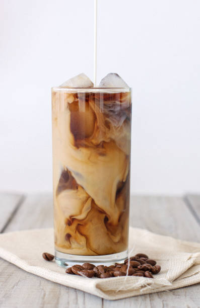 istock Iced coffee cafe latte in white 697801222