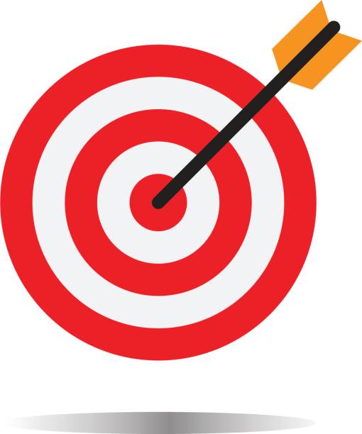 ikona koncepcyjnej celu na białym tle. znak koncepcyjny celu. - target bulls eye aspirations red stock illustrations