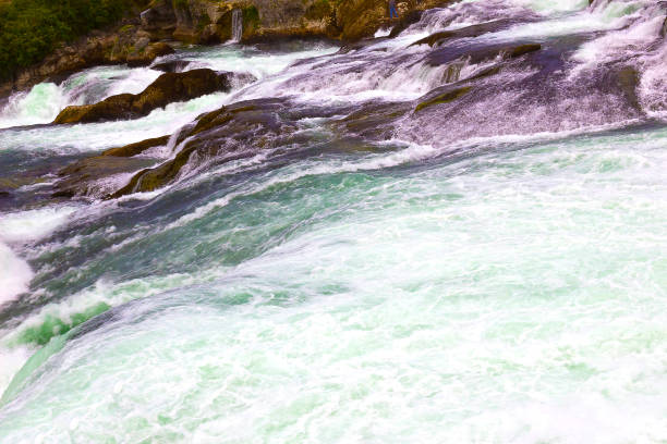 The largest waterfall in Europe by River Rhein in Switzerland