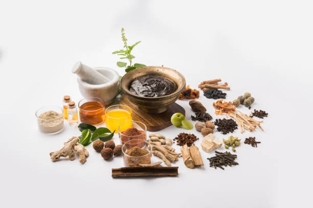 istock Indian Ayurvedic dietary supplement called Chyawanprash / chyavanaprasha  is a cooked mixture of sugar, honey, ghee, Indian Gooseberry (amla), jam, sesame oil, berries, herbs and various spices 697804914