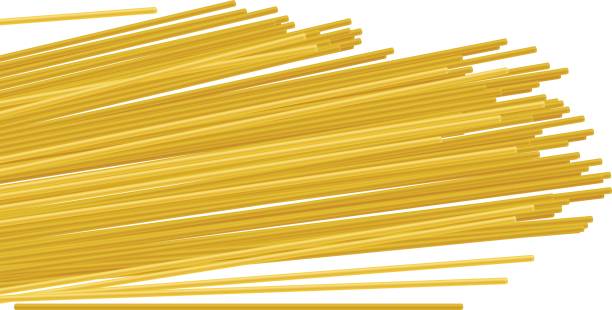 illustrazioni stock, clip art, cartoni animati e icone di tendenza di spaghetti di pasta cruda italiani vettore realistico - spaghetti crudi