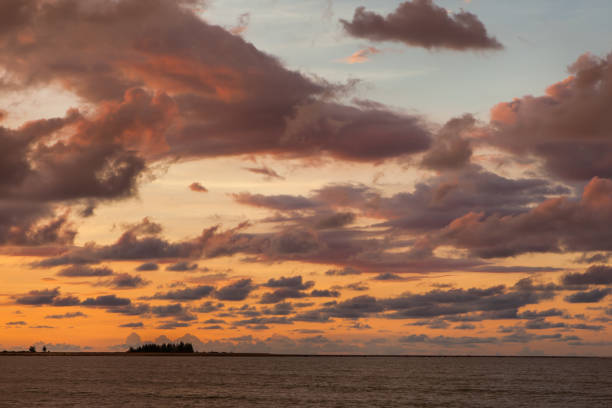 istock Sunset on the beach with beautiful sky 697812538