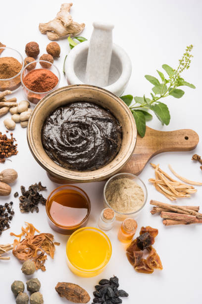 istock Indian Ayurvedic dietary supplement called Chyawanprash / chyavanaprasha  is a cooked mixture of sugar, honey, ghee, Indian Gooseberry (amla), jam, sesame oil, berries, herbs and various spices 697816674
