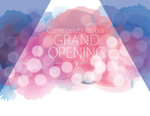 Vector illustration of Grand opening with watercolor textured background