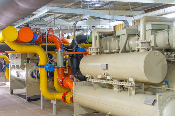 istock Pipe in the factory 697824056