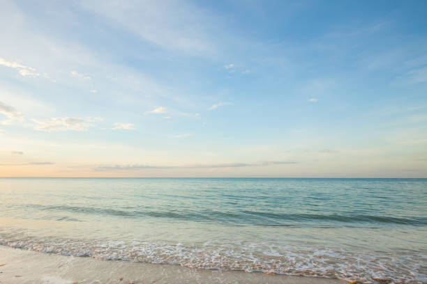 istock Wave of the sea on the sand beach 697826002