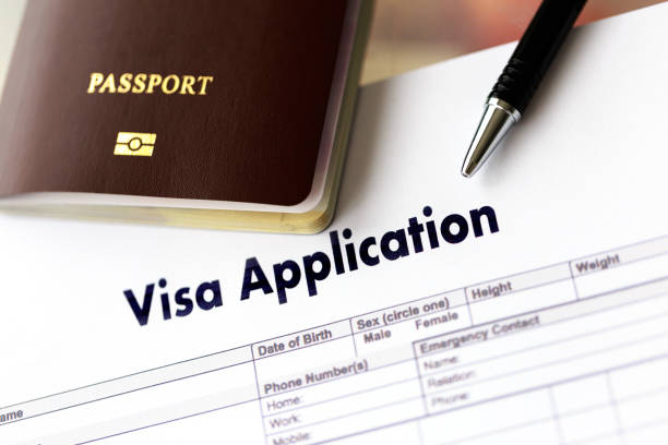 istock Visa application form to travel Immigration a document 697828412