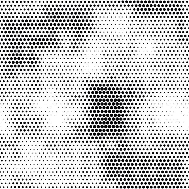 Modern seamless pattern with dots transition halftone vector art illustration