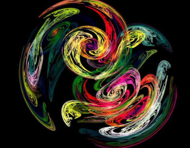 istock image of one Digital Fractal on Black Color 697833686