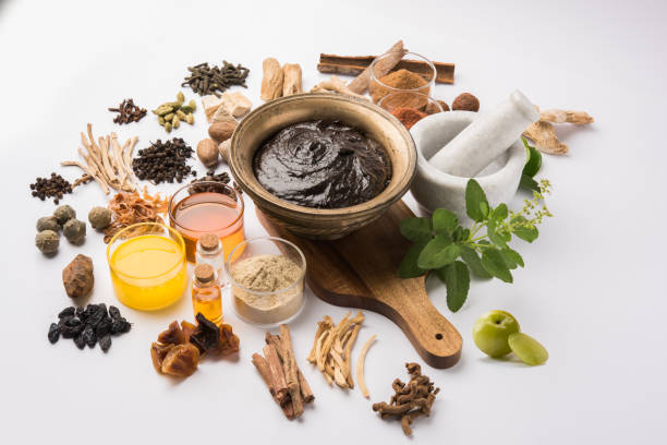 istock Indian Ayurvedic dietary supplement called Chyawanprash / chyavanaprasha  is a cooked mixture of sugar, honey, ghee, Indian Gooseberry (amla), jam, sesame oil, berries, herbs and various spices 697842244