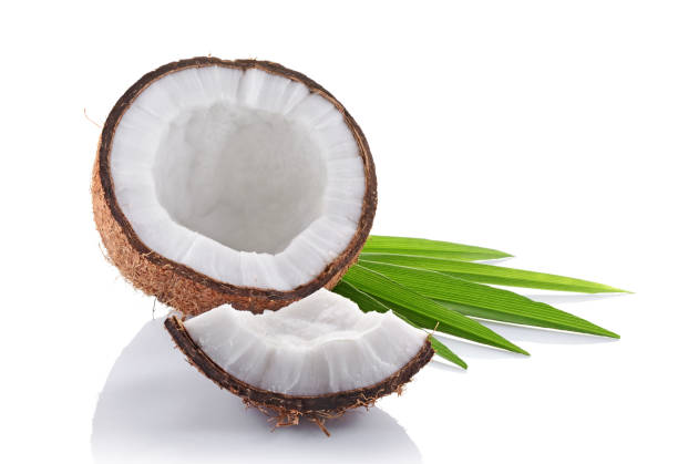 istock Fresh coconut with green palm leaves 697845154