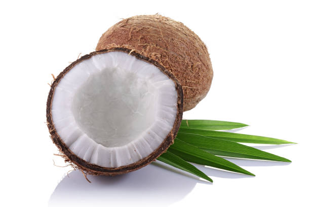 istock Fresh coconut with green palm leaves 697845158