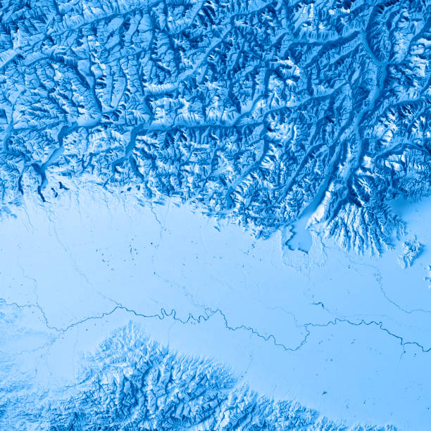 istock Lombardia State Italy 3D Render Topographic Map Blue 697846036