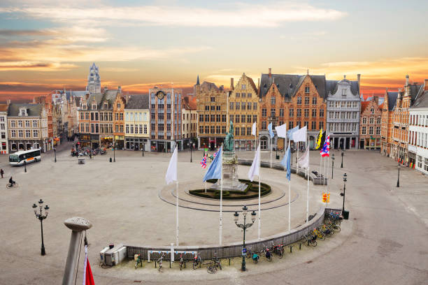 istock Belgium. Bruges. Market square 697848282