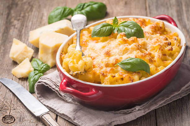 istock Mac and cheese, american style pasta 697849426