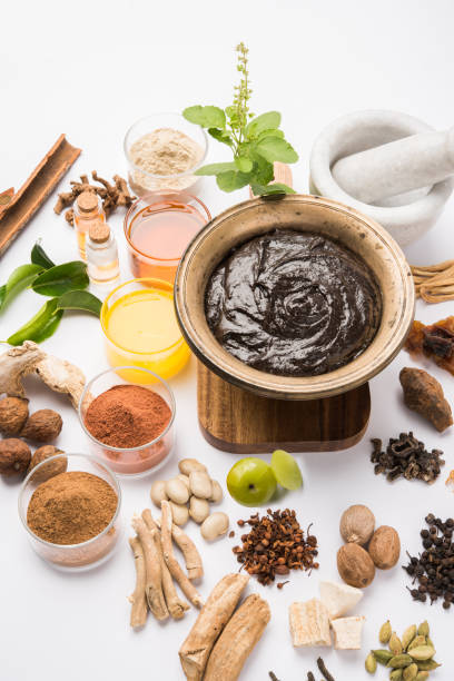 istock Indian Ayurvedic dietary supplement called Chyawanprash / chyavanaprasha  is a cooked mixture of sugar, honey, ghee, Indian Gooseberry (amla), jam, sesame oil, berries, herbs and various spices 697849740