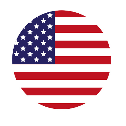 USA Flag Round Icon
