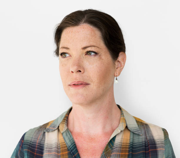 istock Woman casual studio portrait shoot 697856550