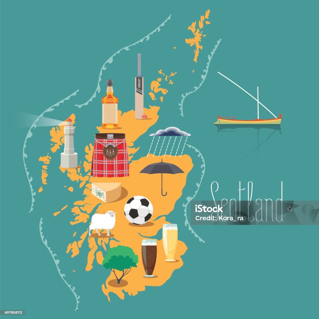 Map Object Scotland Map Of Scotland Vector Illustration Design Element Stock Illustration ...